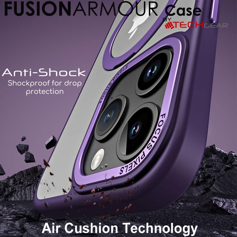 [Fusion Armour Ring] Premium Tough Protective Magnetic Ring Kickstand Case, MagSafe Case for iPhone 15 Pro Max 6.7"