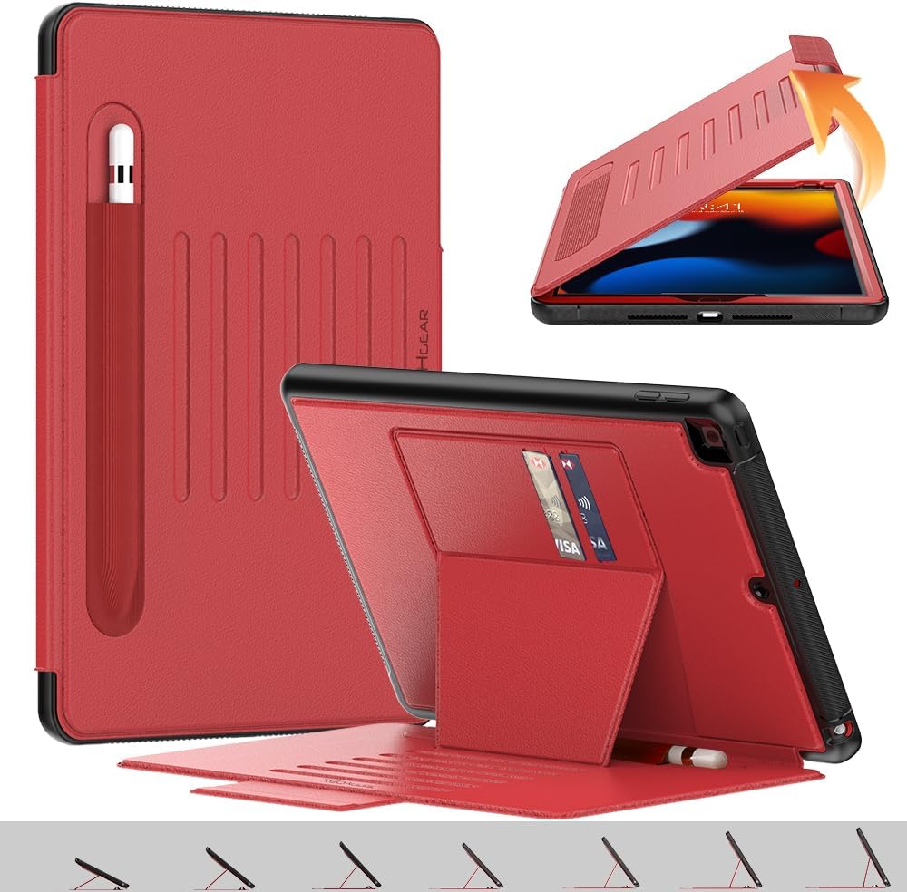 [Enduro Case] Tough Strong Magnetic & Flip Case [Auto Sleep/Wake] Cover with Multi-Angle Stand & Card Slot For Apple iPad 10.2" 2021-2019 9th-7th Gen
