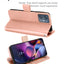 [Leather Wallet Case] Protective Cover with Cash & Card Holder, Stand and Wrist Strap For Motorola Moto G54 5G