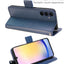 [Leather Wallet Case] Protective Cover with Cash & Card Holder, Stand and Wrist Strap For Samsung Galaxy A25 5G