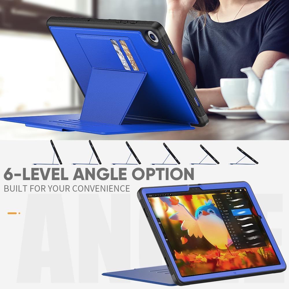 [Enduro Case] Tough Strong Magnetic & Flip Case [Auto Sleep/Wake] Cover with Multi-Angle Stand & Card Slot For Samsung Tab A9 Plus 11" (SM-X210/X215)