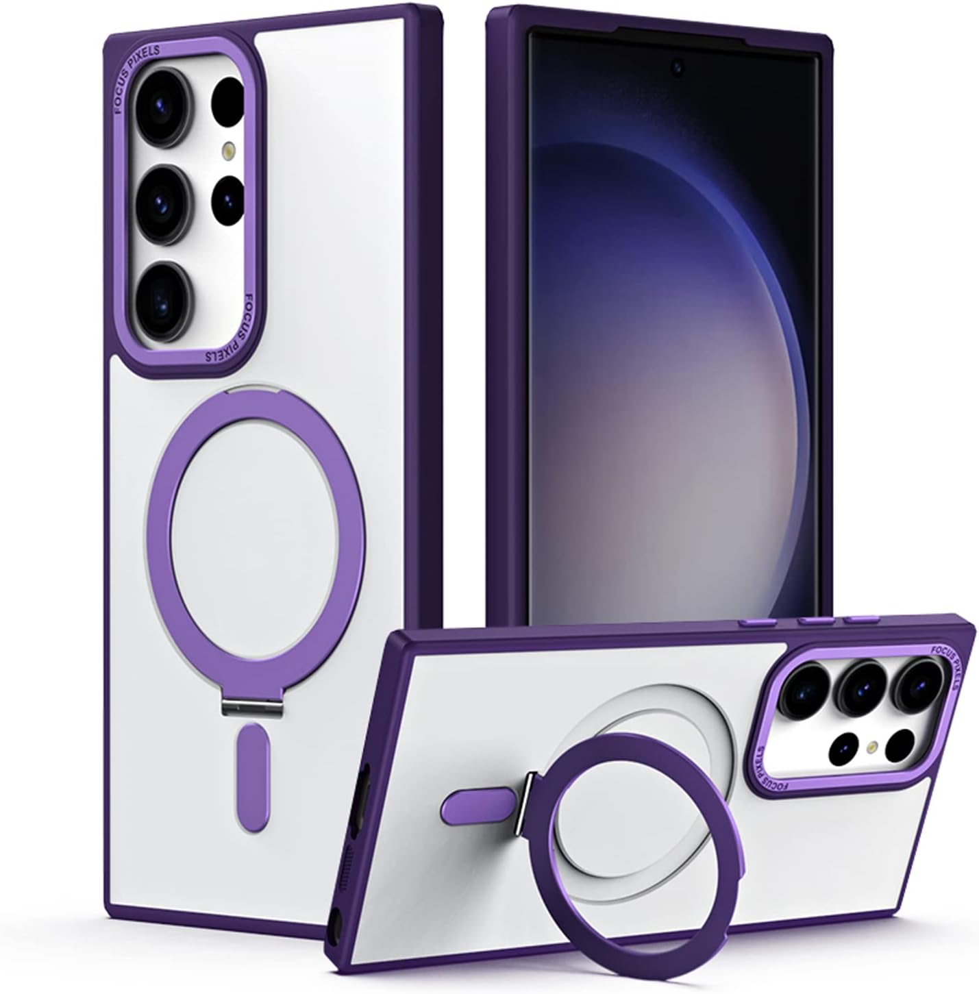 [Fusion Armour Ring] Premium Tough Protective Magnetic Ring Kickstand Case, MagSafe Case for Samsung Galaxy S24 Ultra