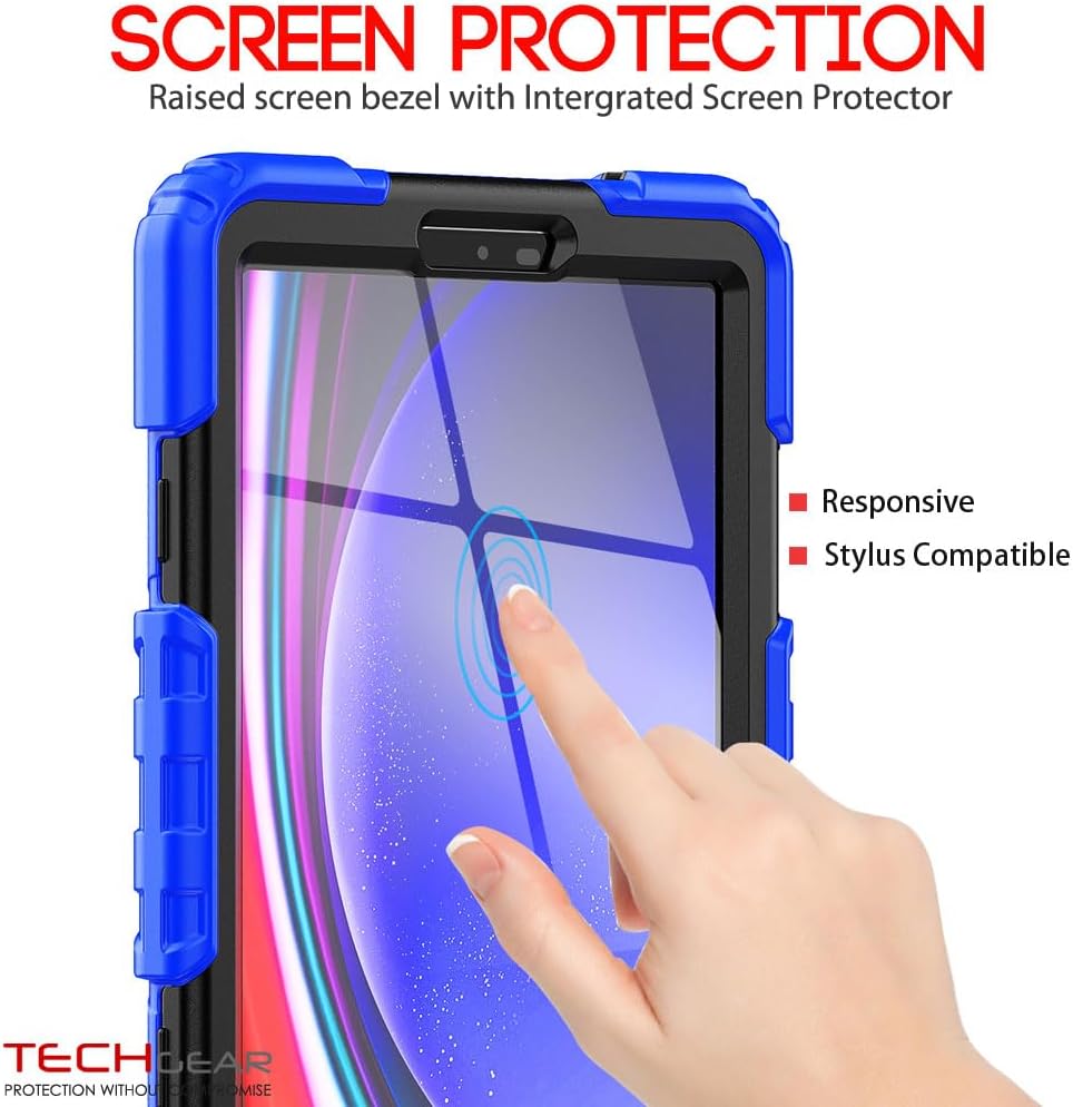 [ArmourSHIELD Case] Full Body Tough Rugged Case with Folding Stand & Screen Protector For Samsung Galaxy Tab A9 8.7" (SM-X110 / SM-X115)