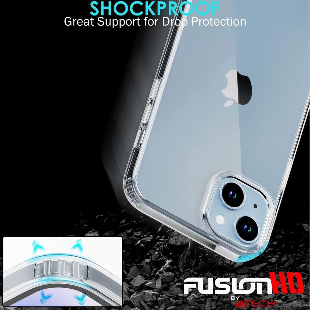iPhone 15 Magnetic Case [Fusion HD] Shockproof, Anti-Scratch, Slim & Light, Hybrid Drop Protection, Gel Bumper & Clear Hard Back MagSafe Case Cover