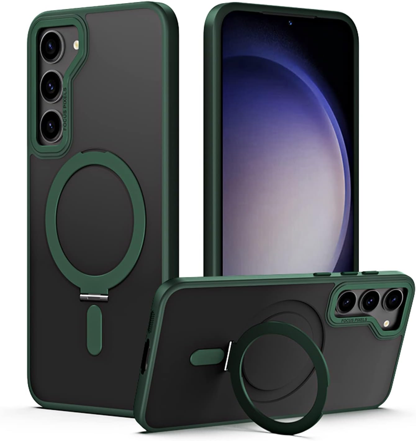 [Fusion Armour Ring] Premium Tough Protective Magnetic Ring Kickstand Case, MagSafe Case for Samsung Galaxy S24 Plus