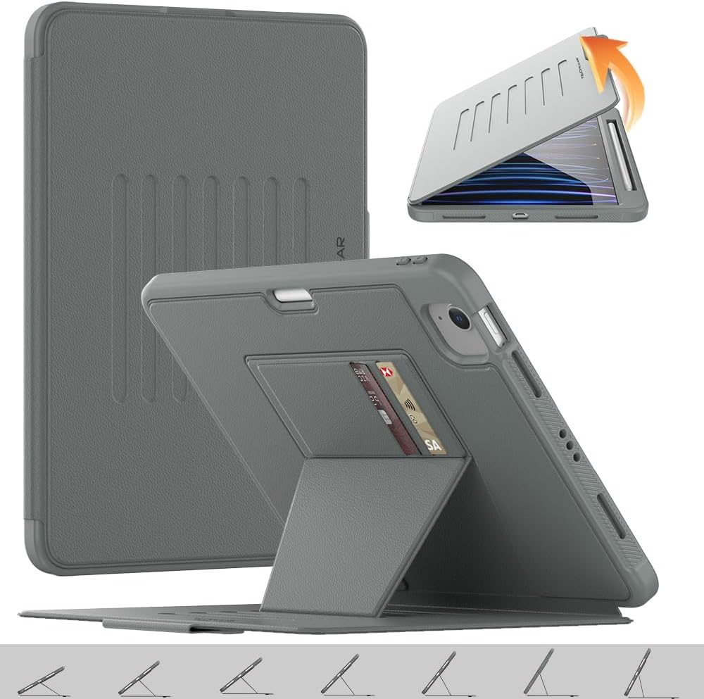 [Enduro Case] Tough Strong Magnetic & Flip Case [Auto Sleep/Wake] Cover with Multi-Angle Stand & Card Slot For Apple iPad Air 10.9", iPad Pro 11"