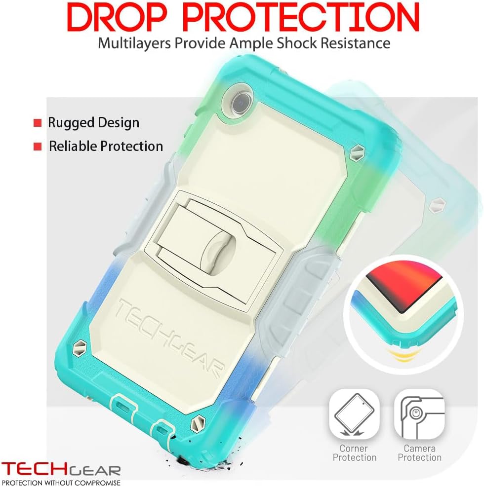 [ArmourSHIELD Case] Full Body Tough Rugged Case with Folding Stand & Screen Protector For Samsung Galaxy Tab A9 8.7" (SM-X110 / SM-X115)