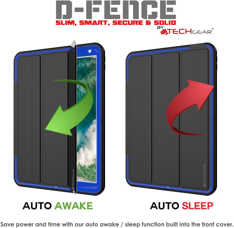 [D-FENCE Case] Tough & Rugged Smart Case For Apple iPad Air 3 2019, iPad Pro 10.5"
