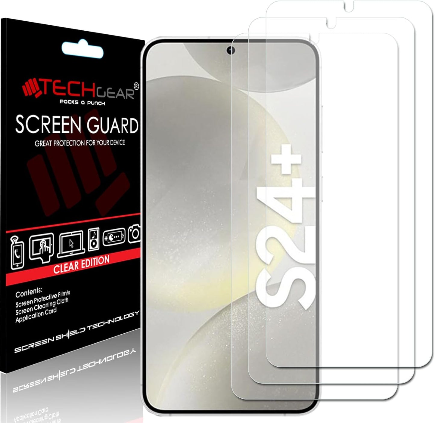 [3 Pack] Samsung Galaxy S24 Plus Clear Film Screen Protector