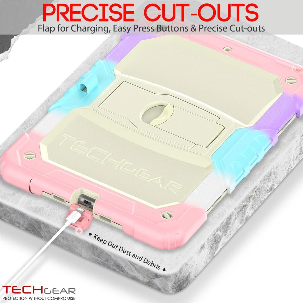 [ArmourSHIELD Case] Full Body Tough Rugged Case with Folding Stand & Screen Protector For Apple iPad 10.2" 2021/2020/2019 [9th/8th/7th Generation]