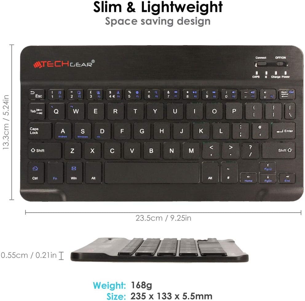 [Active Strike] Slim Line Bluetooth Wireless UK QWERTY Keyboard With Carry Case