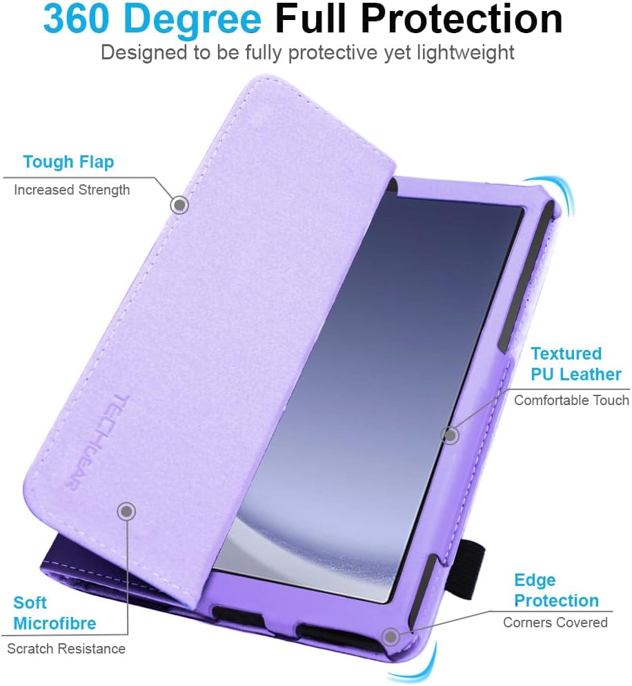[Folio Case] Smart Cover Stand with Auto Sleep/Wake & Hand Strap for Samsung Galaxy Tab A9 Plus 11" (SM-X210 / SM-X215)