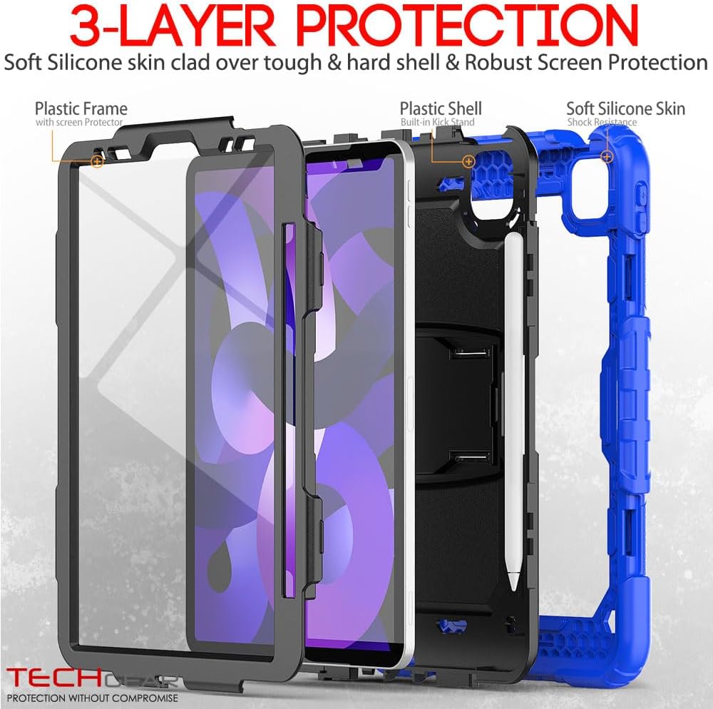 [ArmourSHIELD] Full Body Tough Rugged Case with Folding Stand & Protector For Apple iPad Air 10.9" 4th/5th Gen (2022/20) & iPad Pro 11" 4th/3rd Gen