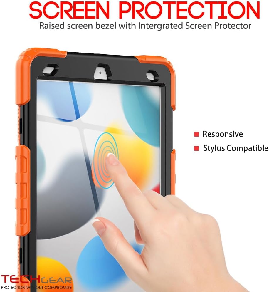 [ArmourSHIELD Case] Full Body Tough Rugged Case with Folding Stand & Screen Protector For Apple iPad 10.2" 2021/2020/2019 [9th/8th/7th Generation]