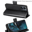 [Leather Wallet Case] Protective Cover with Cash & Card Holder, Stand and Wrist Strap For Motorola Moto G14