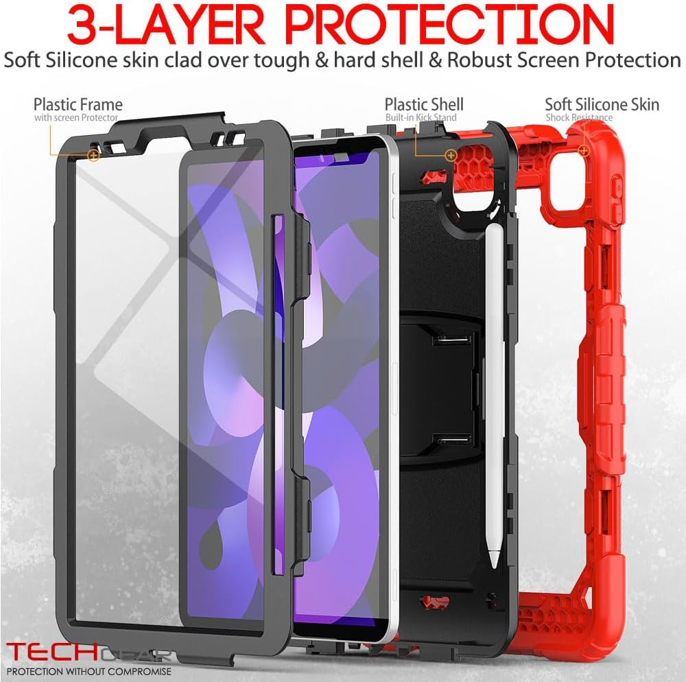 [ArmourSHIELD] Full Body Tough Rugged Case with Folding Stand & Protector For Apple iPad Air 10.9" 4th/5th Gen (2022/20) & iPad Pro 11" 4th/3rd Gen