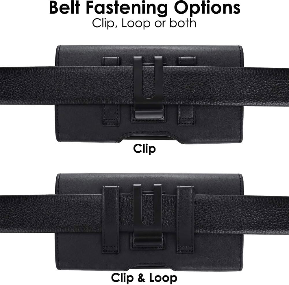 RFID Blocking Card Holder PU Leather Holster Pouch Case with Belt Clip & Loop