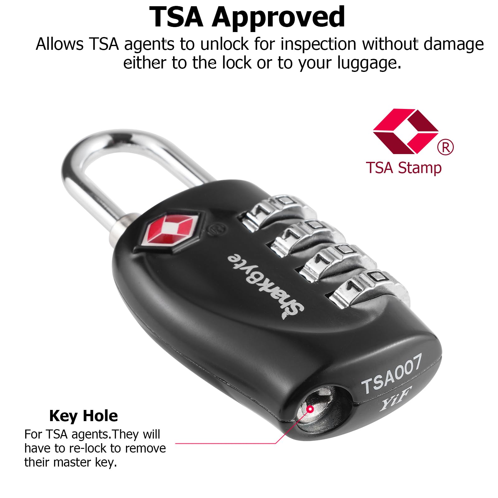Lumintrail TSA Approved Locks, 4 Digit Combination Luggage Locks TSA Approved Travel Locks Luggage Suitcase 4 Ft Steel Cable Black Red Silver 6 Pack