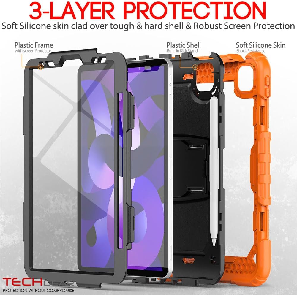 [ArmourSHIELD] Full Body Tough Rugged Case with Folding Stand & Protector For Apple iPad Air 10.9" 4th/5th Gen (2022/20) & iPad Pro 11" 4th/3rd Gen