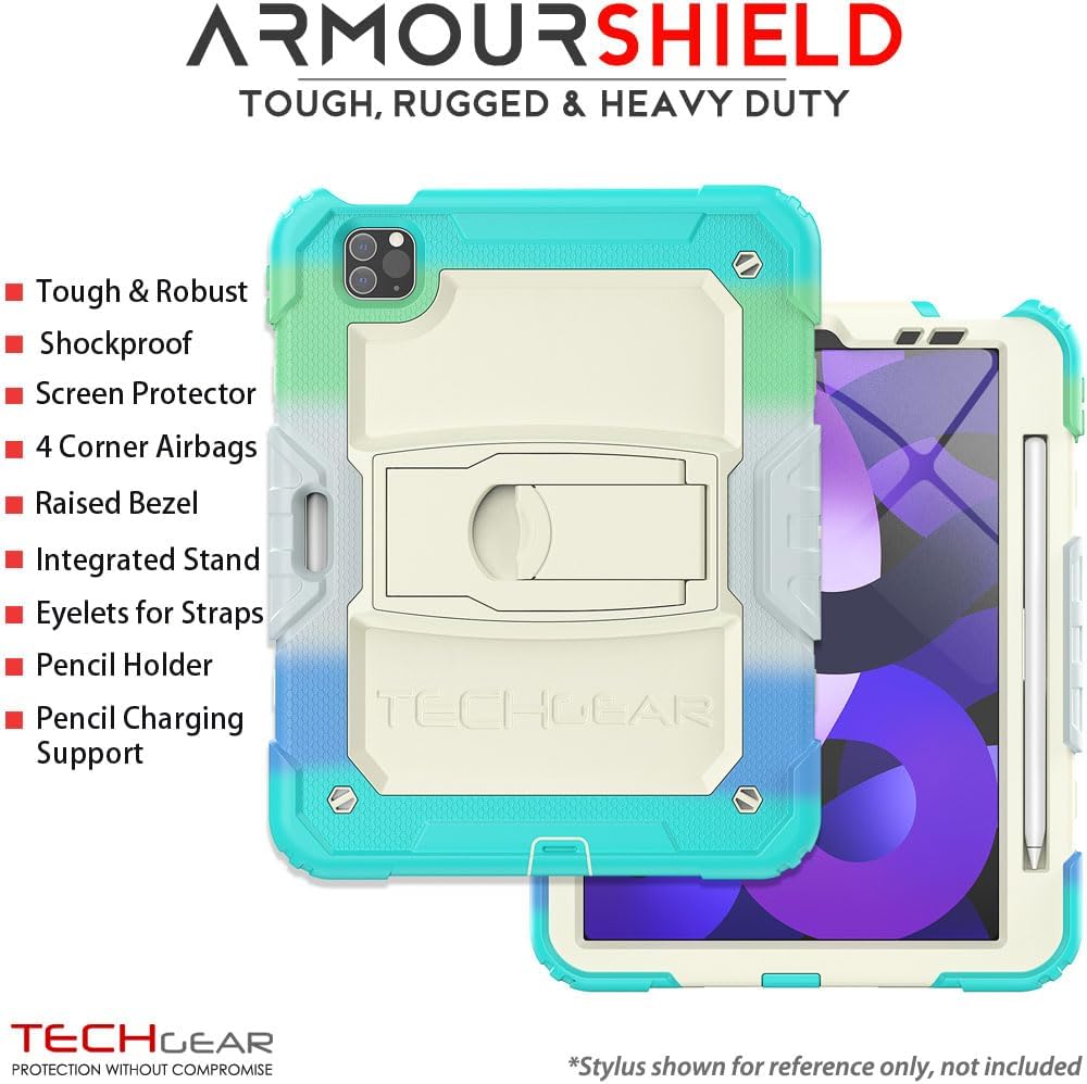 [ArmourSHIELD] Full Body Tough Rugged Case with Folding Stand & Protector For Apple iPad Air 10.9" 4th/5th Gen (2022/20) & iPad Pro 11" 4th/3rd Gen