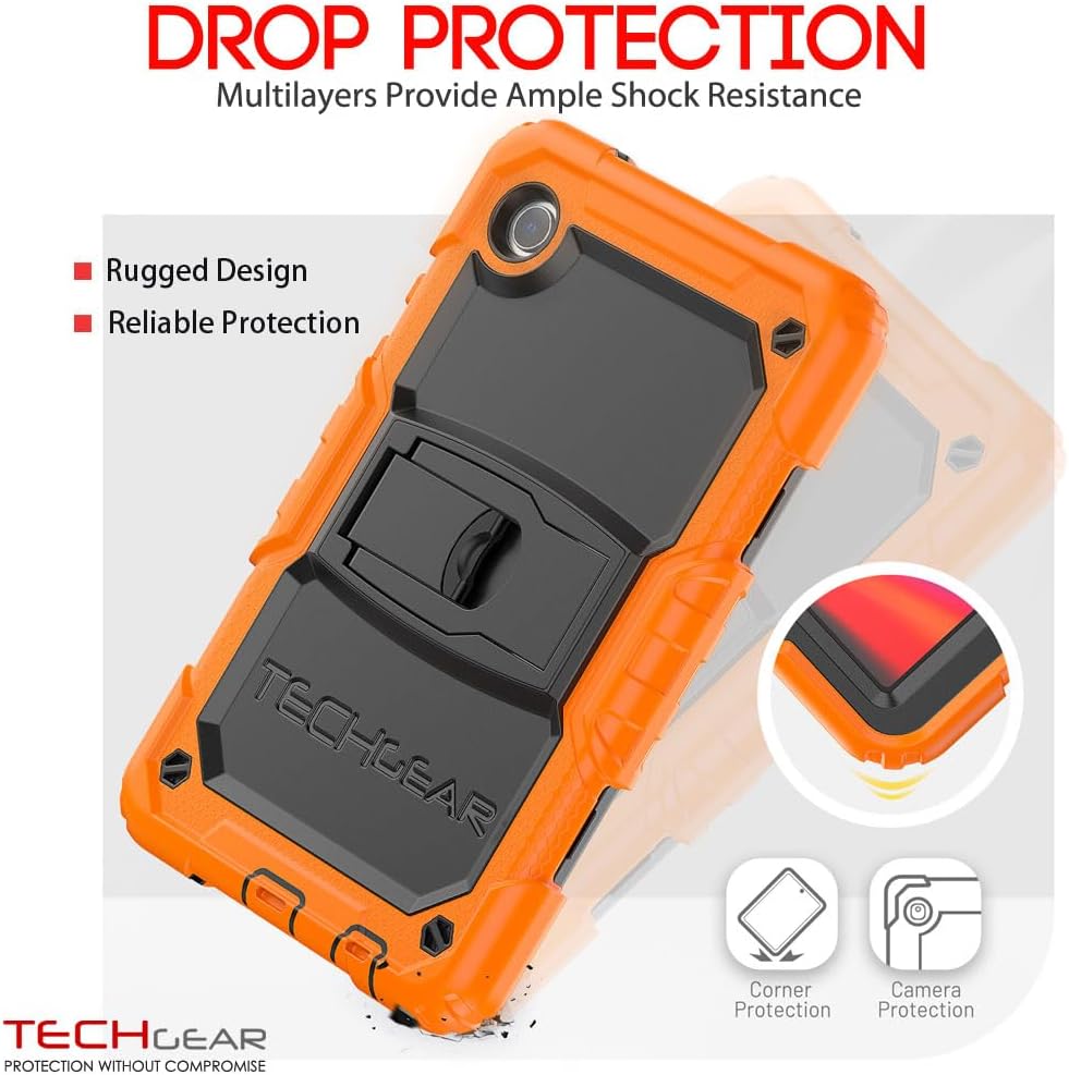 [ArmourSHIELD Case] Full Body Tough Rugged Case with Folding Stand & Screen Protector For Samsung Galaxy Tab A9 8.7" (SM-X110 / SM-X115)