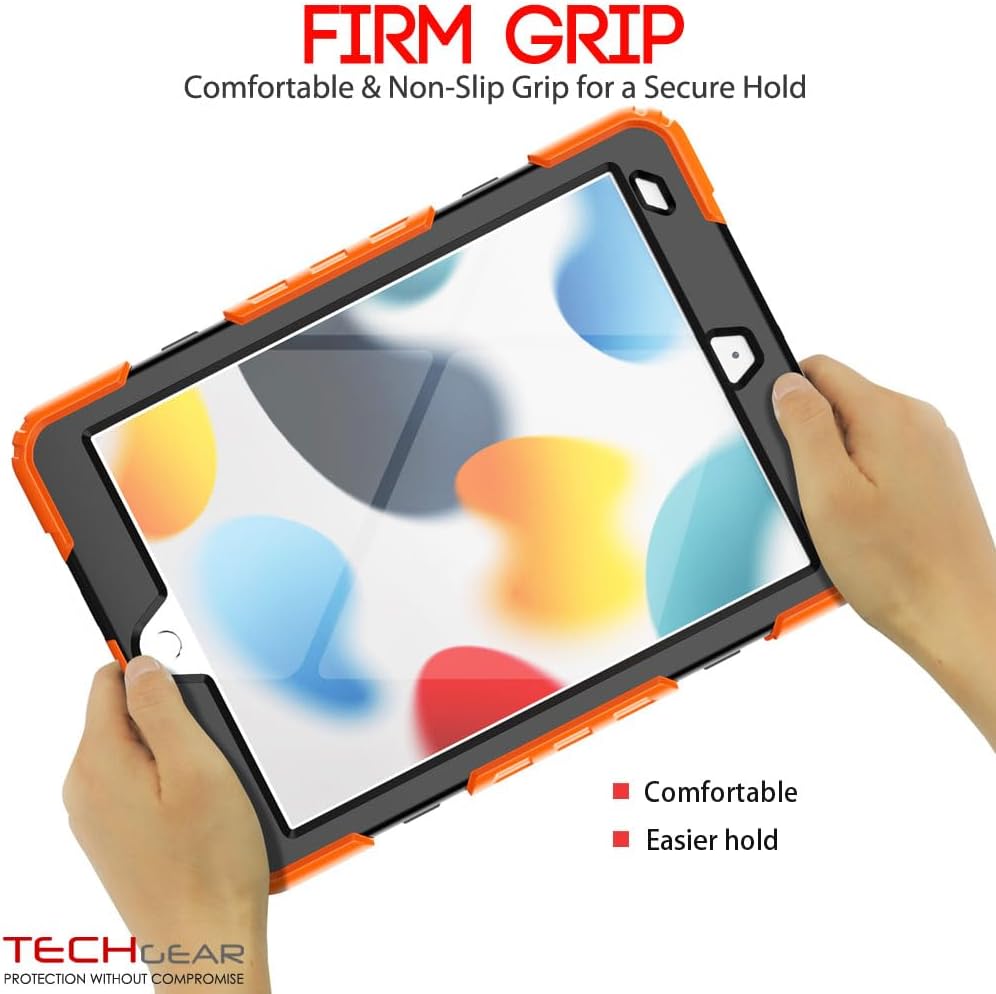 [ArmourSHIELD Case] Full Body Tough Rugged Case with Folding Stand & Screen Protector For Apple iPad 10.2" 2021/2020/2019 [9th/8th/7th Generation]