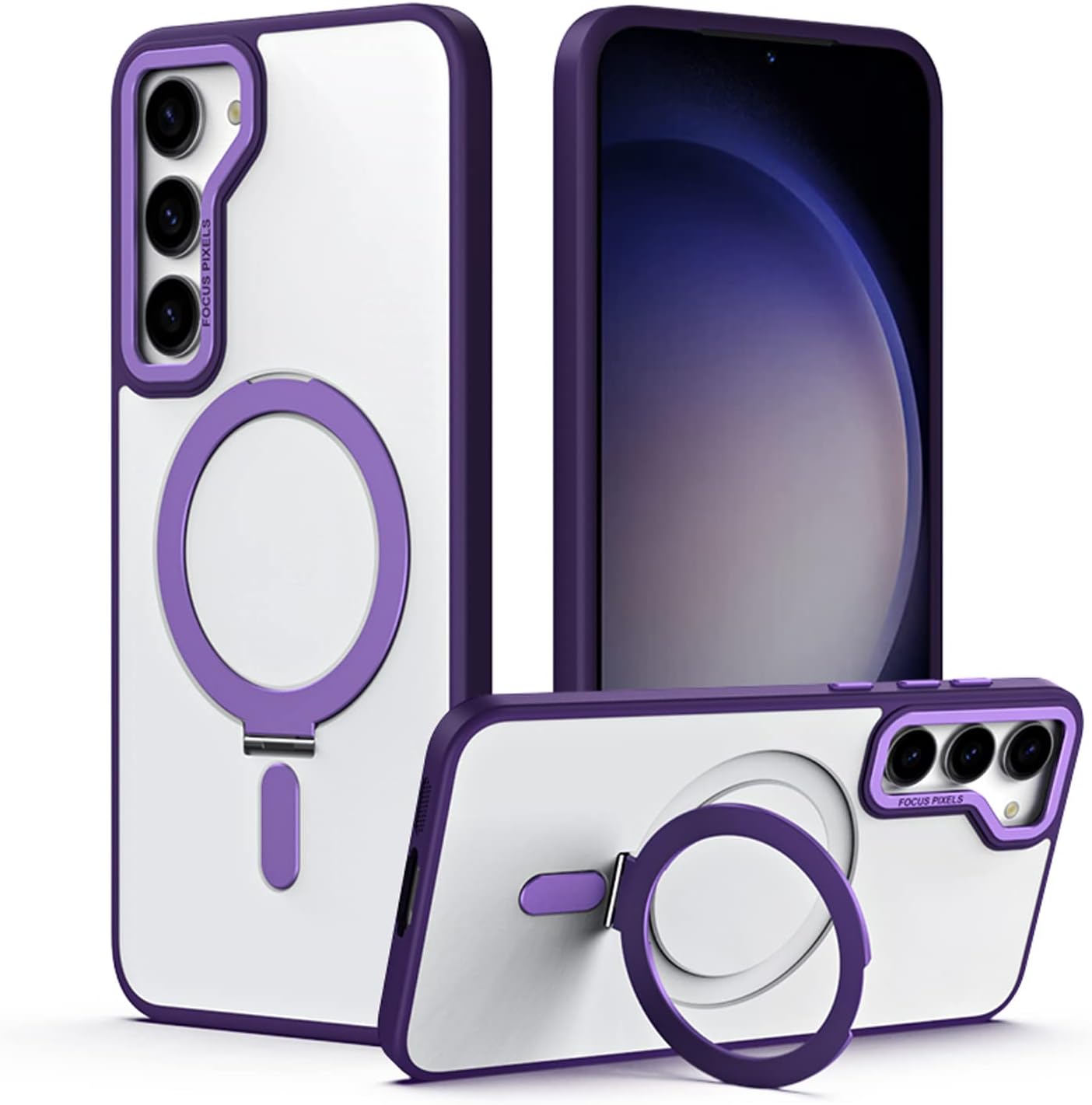 [Fusion Armour Ring] Premium Tough Protective Magnetic Ring Kickstand Case, MagSafe Case for Samsung Galaxy S24 Plus