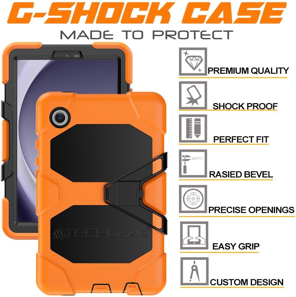 [G-SHOCK Case] Heavy Duty Long Survival Screen Protector Case for Samsung Galaxy Tab A9 8.7" (SM-X110 / SM-X115)