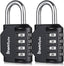 SharkByte Heavy Duty 4-Dial Combination Padlock – Weatherproof Outdoor Lock for Gym, School, Shed, Storage, Cabinet & Toolbox (1 / 2 / 3 / 4 Pack)
