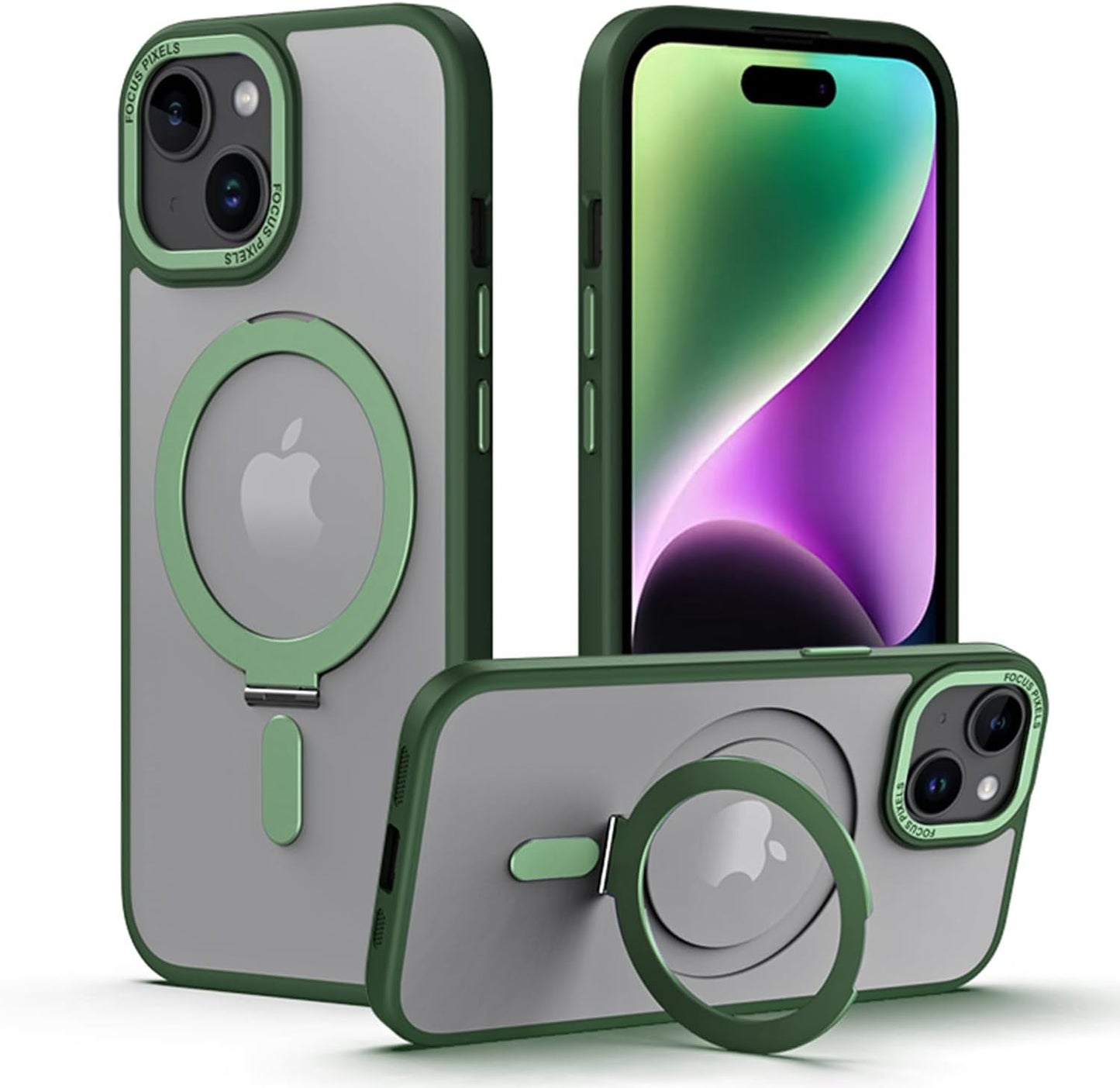 [Fusion Armour Ring] Premium Tough Protective Magnetic Ring Kickstand Case, MagSafe Case for iPhone 15 Plus 6.7"