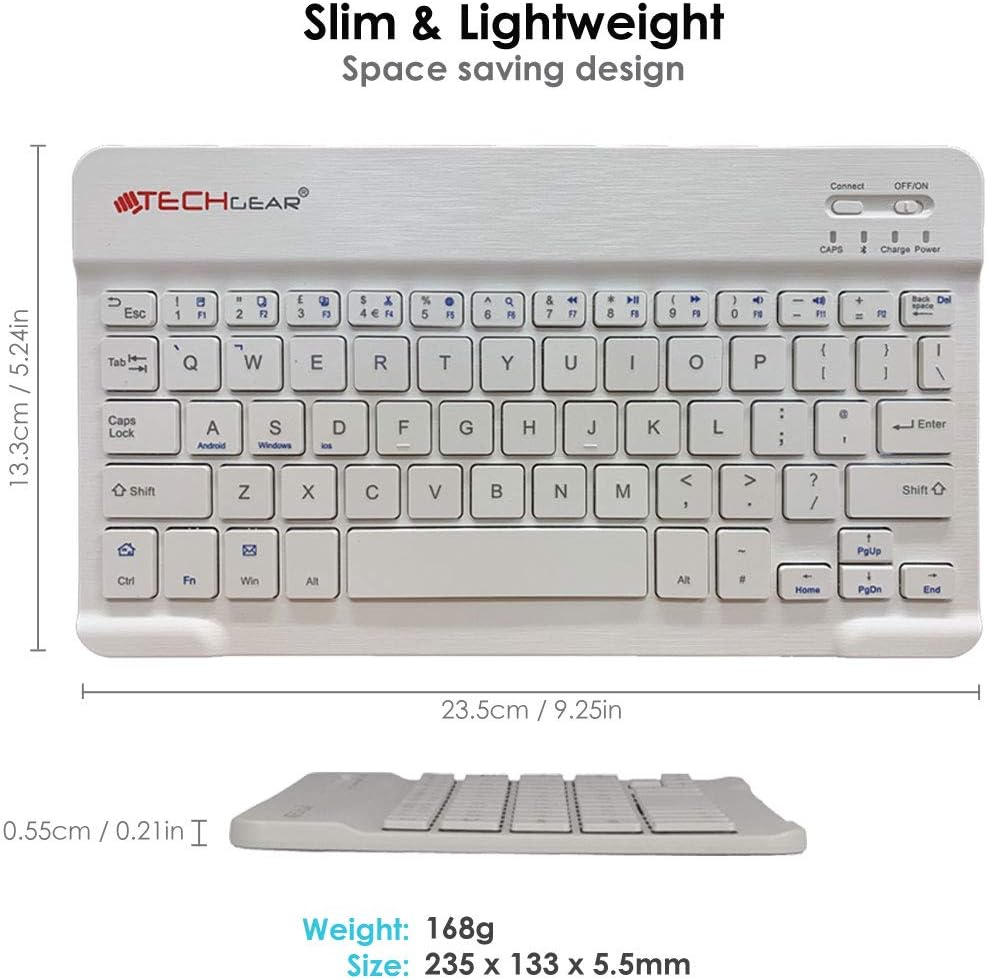 [Active Strike] Slim Line Bluetooth Wireless UK QWERTY Keyboard With Carry Case