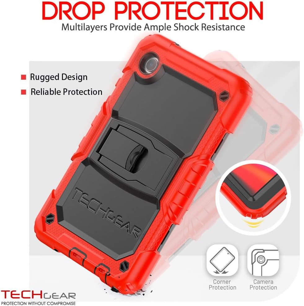 [ArmourSHIELD Case] Full Body Tough Rugged Case with Folding Stand & Screen Protector For Samsung Galaxy Tab A9 8.7" (SM-X110 / SM-X115)