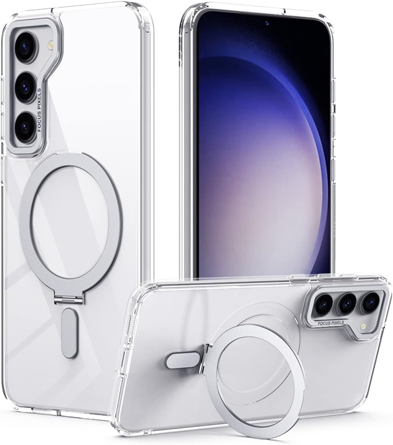 [Fusion Armour Ring] Premium Tough Protective Magnetic Ring Kickstand Case, MagSafe Case for Samsung Galaxy S24 Plus