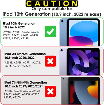 [ArmourSHIELD Case] Full Body Tough Rugged Case with Folding Stand & Screen Protector For Apple iPad 11th & 10th Generation, iPad 2025 / 2022