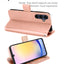 [Leather Wallet Case] Protective Cover with Cash & Card Holder, Stand and Wrist Strap For Samsung Galaxy A25 5G