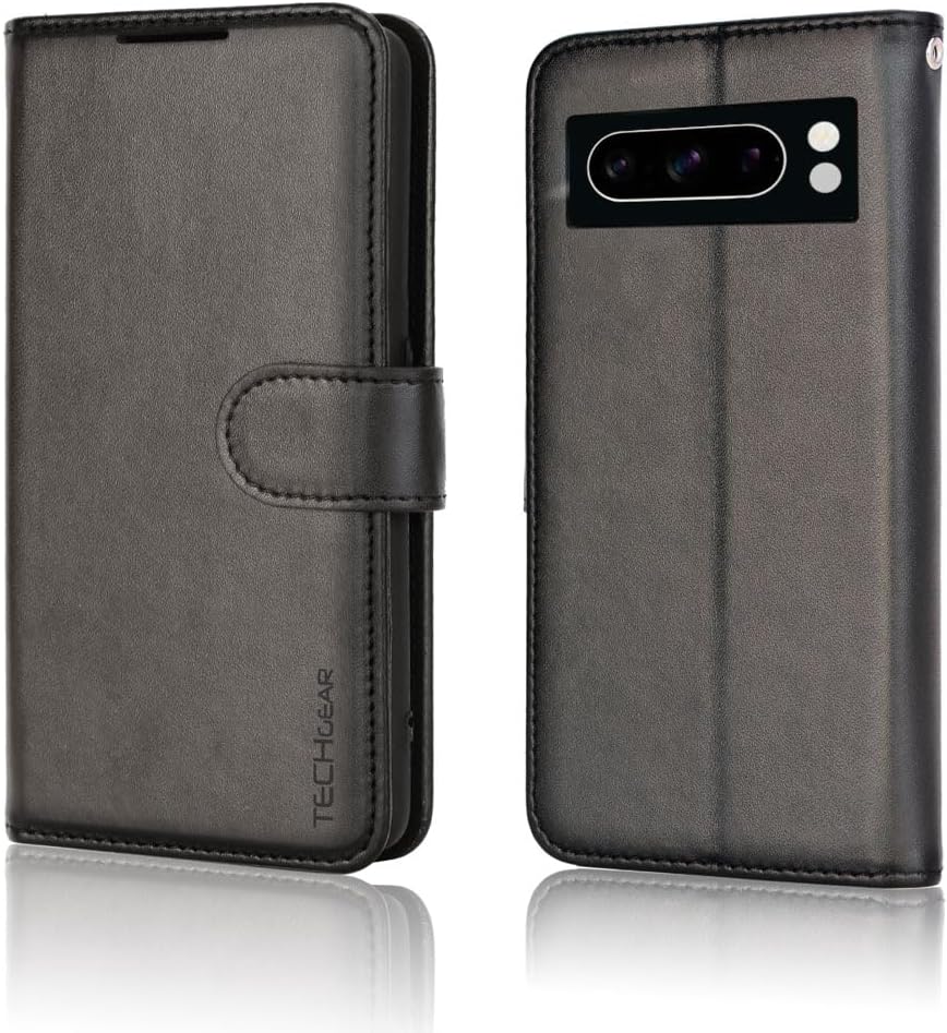 [Wallet Case] Protective Cover with Cash & Card Holder, Stand and Wrist Strap For Google Pixel 8 Pro