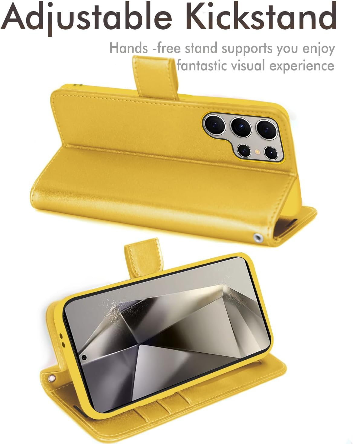 [Wallet Case] Protective Cover with Cash & Card Holder, Stand and Wrist Strap For Samsung Galaxy S24 Ultra