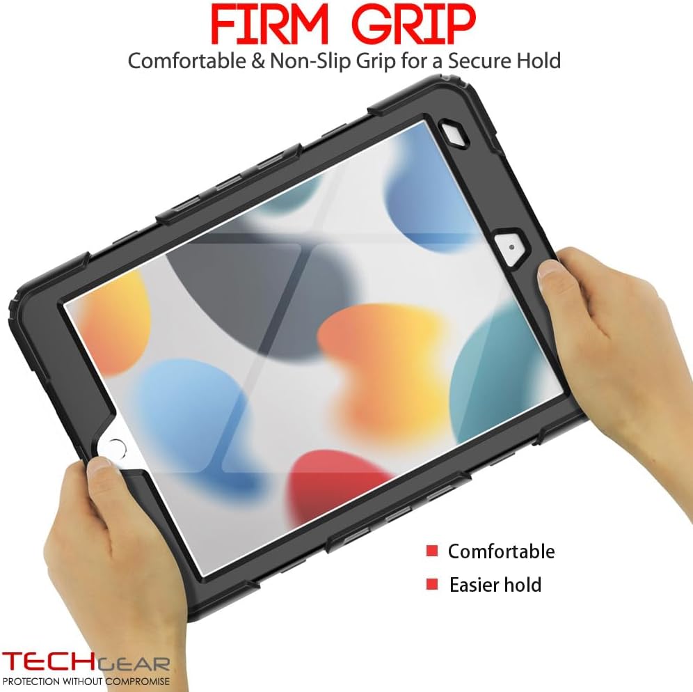 [ArmourSHIELD Case] Full Body Tough Rugged Case with Folding Stand & Screen Protector For Apple iPad 10.2" 2021/2020/2019 [9th/8th/7th Generation]