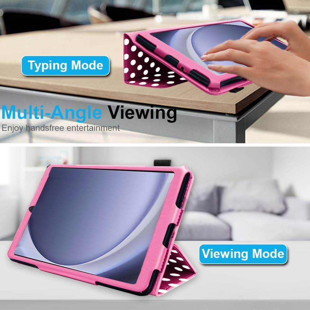 [Folio Case] Smart Cover Stand with Auto Sleep/Wake & Hand Strap for Samsung Galaxy Tab A9 Plus 11" (SM-X210 / SM-X215)