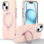 Premium Liquid Silicone Shockproof Anti-Scratch Magnetic Kickstand Case, Soft Microfibre Lining, Compatible with MagSafe Case for iPhone 15 6.1"