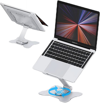 Folding Laptop Stand with 360 Rotating Base and Heat-Vent