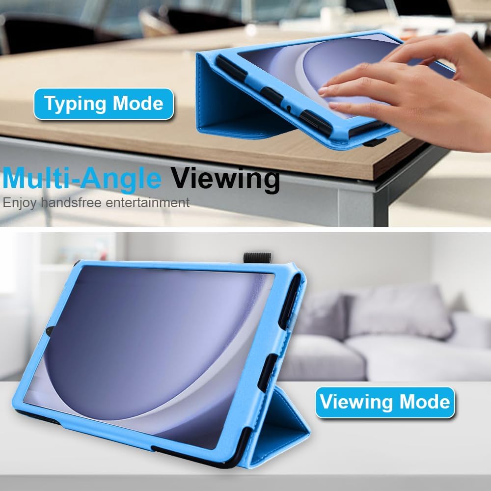 [Folio Case] Smart Cover Stand with Auto Sleep/Wake & Hand Strap for Samsung Galaxy Tab A9 Plus 11" (SM-X210 / SM-X215)