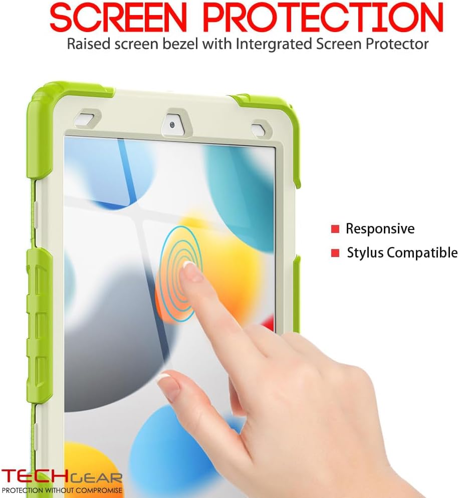 [ArmourSHIELD Case] Full Body Tough Rugged Case with Folding Stand & Screen Protector For Apple iPad 10.2" 2021/2020/2019 [9th/8th/7th Generation]