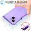 [Leather Wallet Case] Genuine Leather [RFID Blocking] Magnetic Flip Case with Card & Slots and Stand For iPhone 15 6.1"