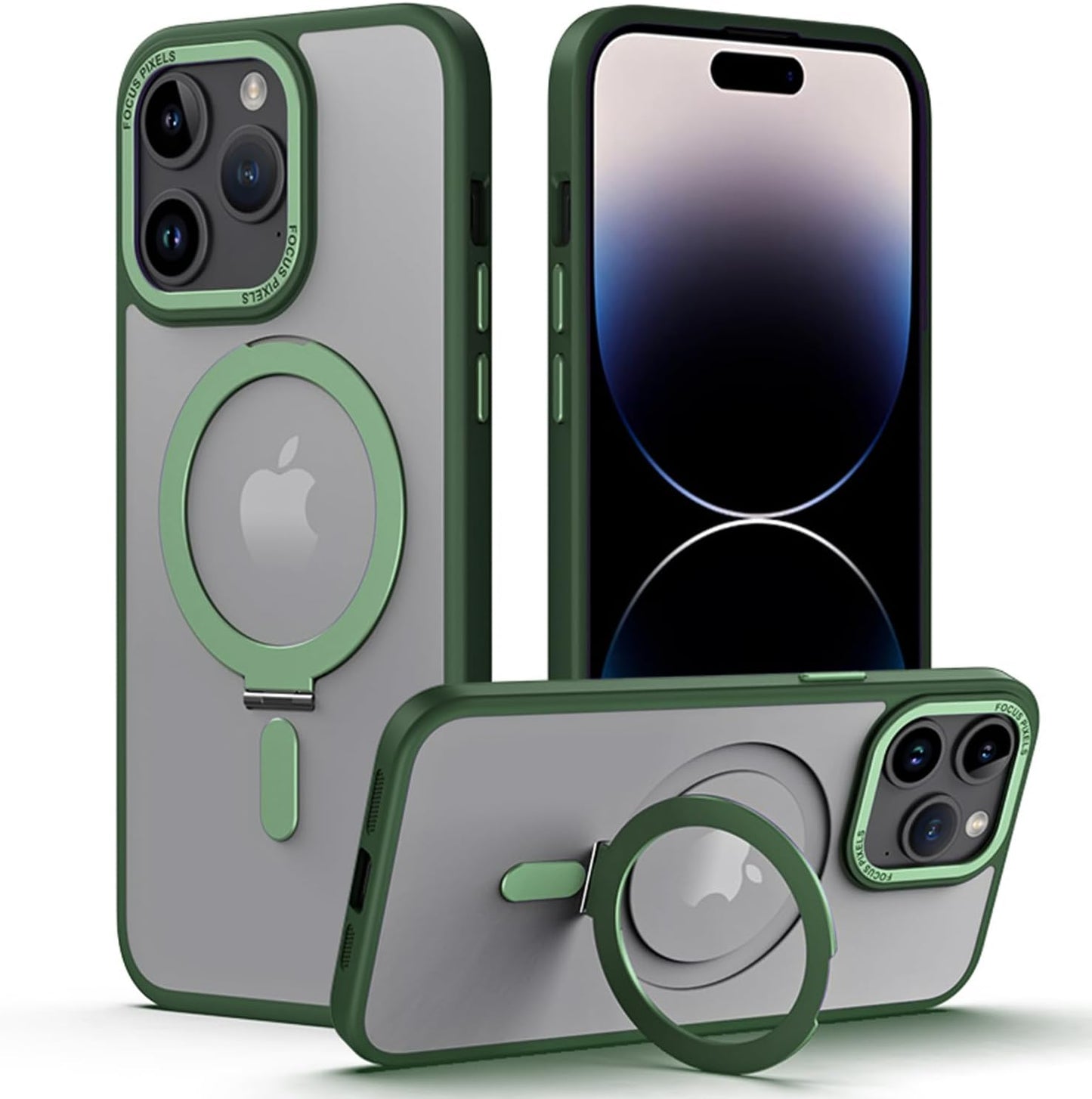[Fusion Armour Ring] Premium Tough Protective Magnetic Ring Kickstand Case, MagSafe Case for iPhone 15 Pro Max 6.7"