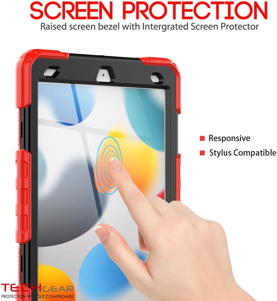 [ArmourSHIELD Case] Full Body Tough Rugged Case with Folding Stand & Screen Protector For Apple iPad 10.2" 2021/2020/2019 [9th/8th/7th Generation]