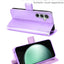 [Leather Wallet Case] Protective Cover with Cash & Card Holder, Stand and Wrist Strap For Samsung Galaxy S23 FE 5G