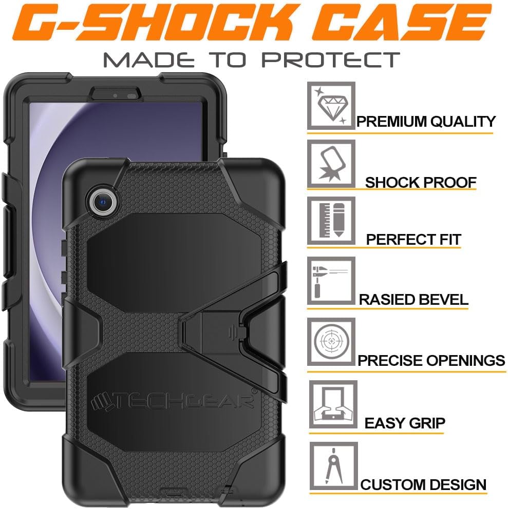 [G-SHOCK Case] Heavy Duty Long Survival Screen Protector Case for Samsung Galaxy Tab A9 8.7" (SM-X110 / SM-X115)