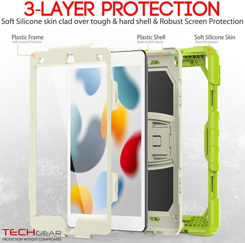 [ArmourSHIELD Case] Full Body Tough Rugged Case with Folding Stand & Screen Protector For Apple iPad 10.2" 2021/2020/2019 [9th/8th/7th Generation]
