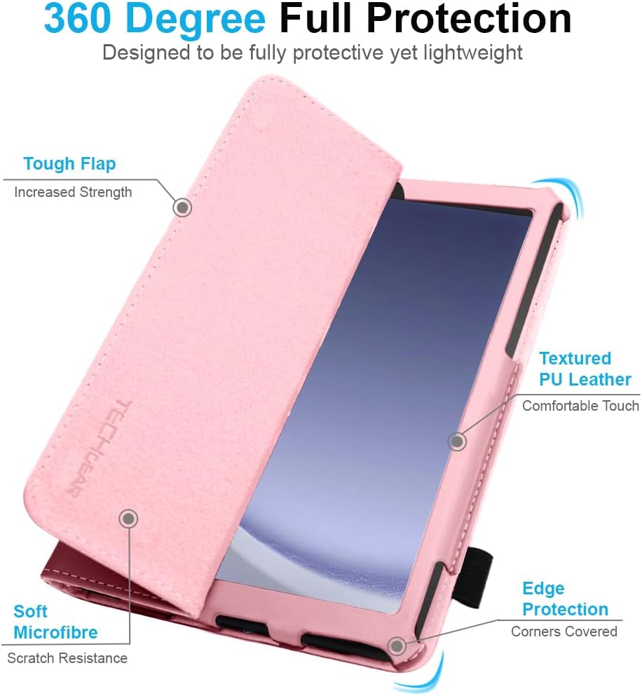 [Folio Case] Smart Cover Stand with Auto Sleep/Wake & Hand Strap for Samsung Galaxy Tab A9 Plus 11" (SM-X210 / SM-X215)
